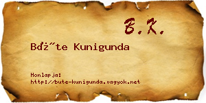 Büte Kunigunda névjegykártya